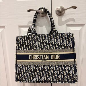 Blue and Cream Tote Bag